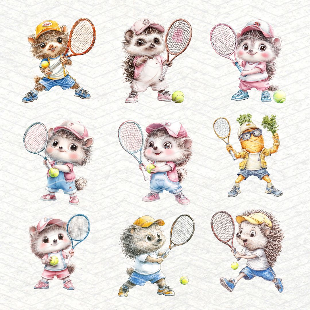 Tennis Lover | 43 Clipart PNG per scrapbooking die cuts fai da te