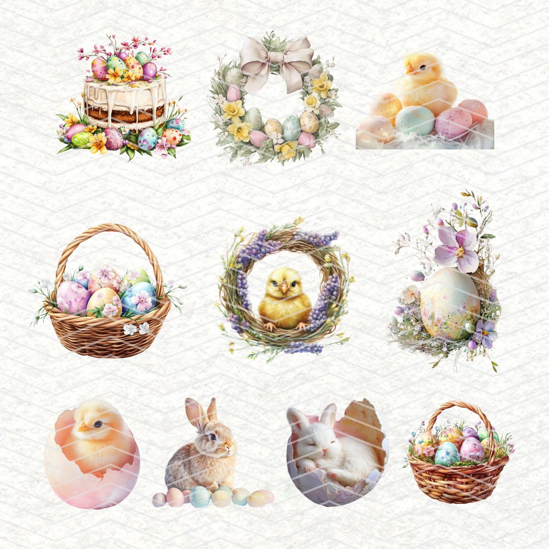 Happy Easter * Set 2 | 30 Clipart PNG per scrapbooking die cuts fai da te