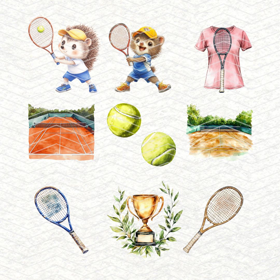 Tennis Lover | 43 Clipart PNG per scrapbooking die cuts fai da te