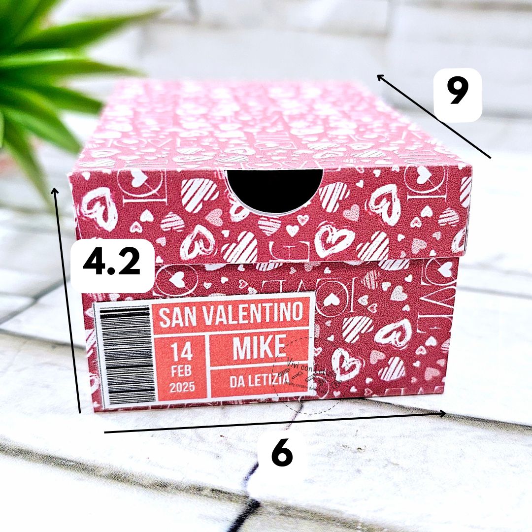 Mini scatola da scarpe con etichette personalizzabili