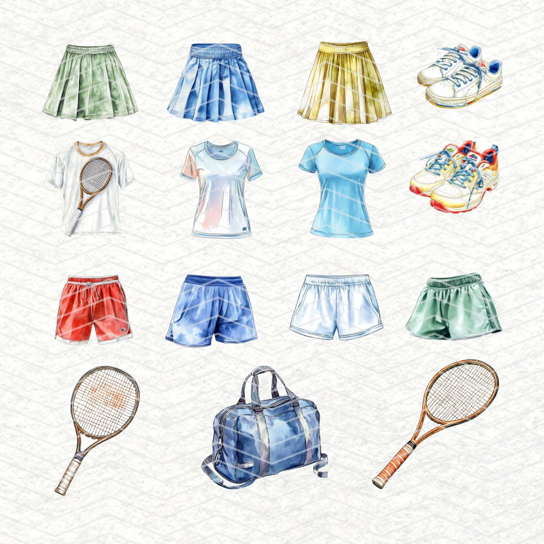 Tennis Lover | 43 Clipart PNG per scrapbooking die cuts fai da te