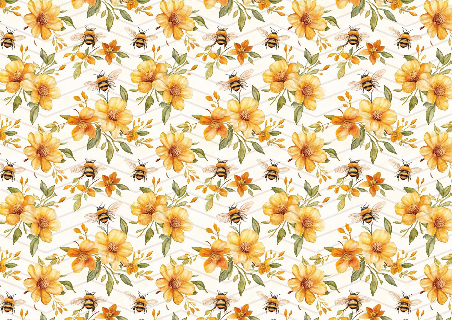 Kit carta scrapbooking con api Bee Happy | formato A4 orizzontale