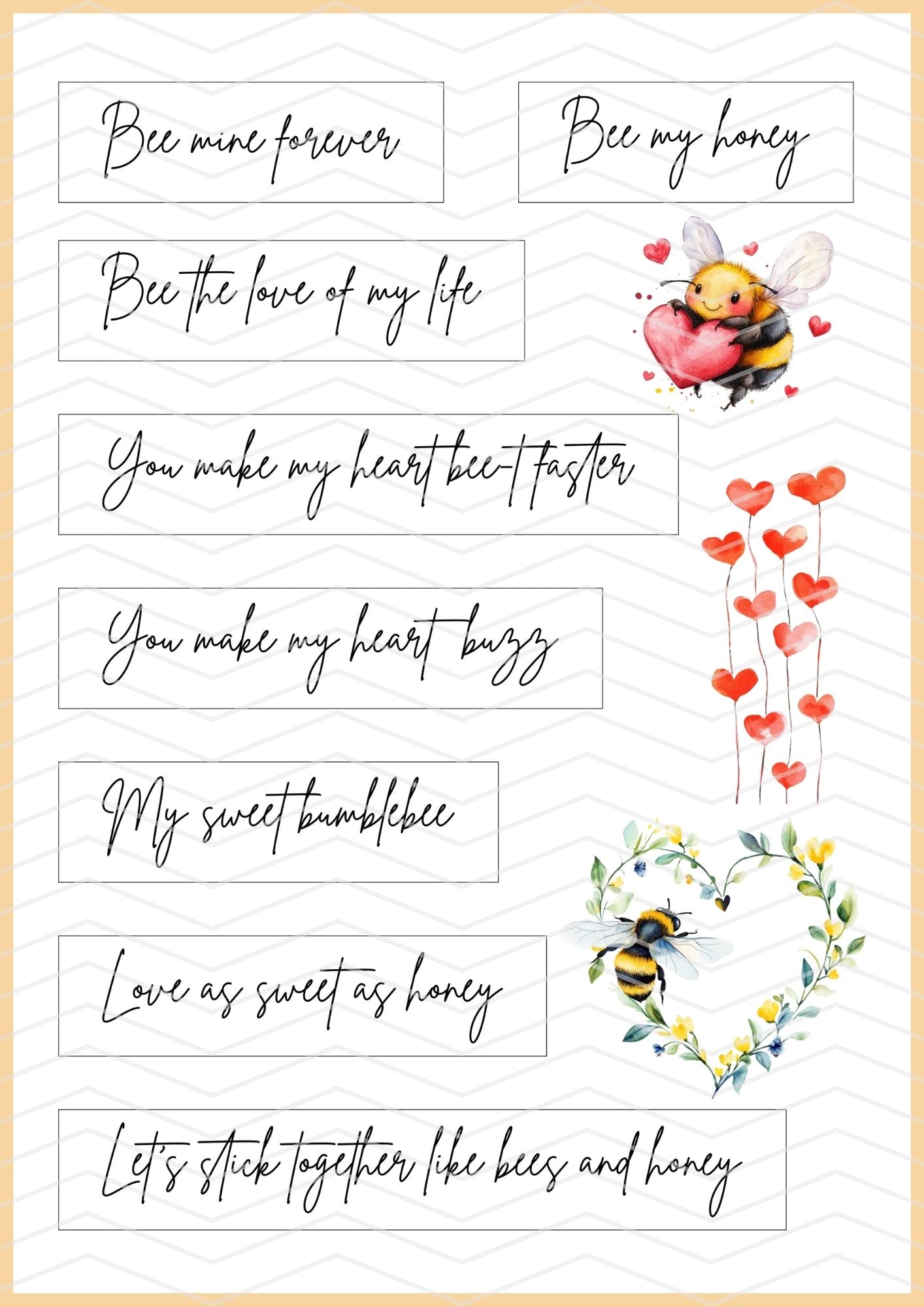 Bee Loved PDF • PNG • SVG sentiment die-cuts | Parole, scritte e frasi per scrapbooking da ritagliare