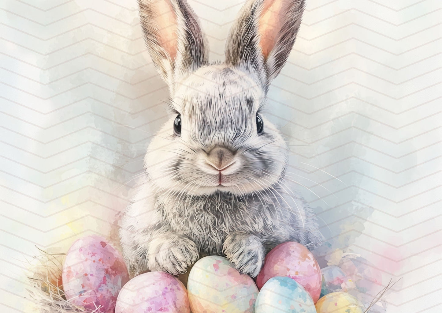 Kit carta scrapbooking Happy Easter per Pasqua | formato A4 orizzontale