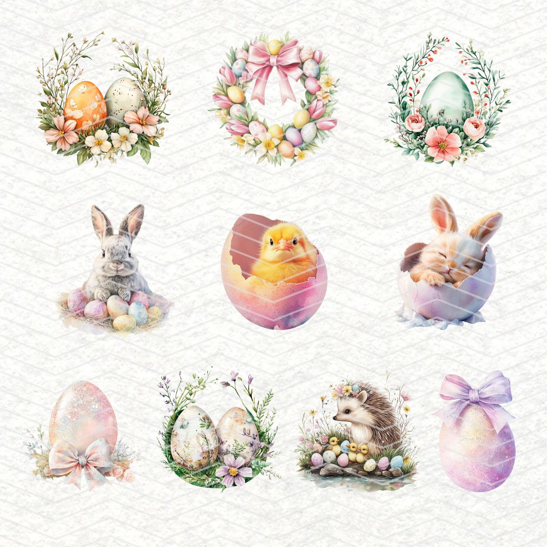 Happy Easter * Set 1 | 30 Clipart PNG per scrapbooking die cuts fai da te