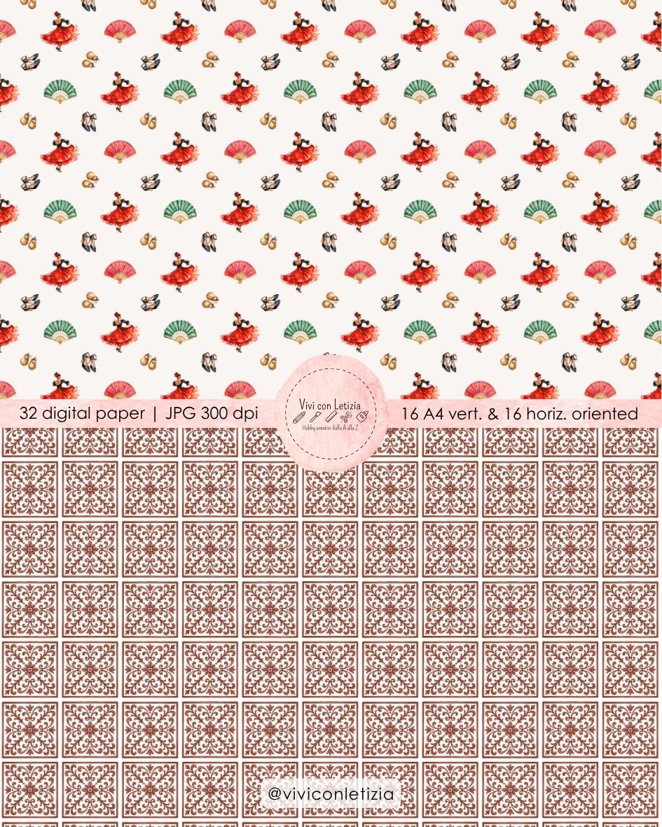 Digital paper A4 ispirati al viaggio a Siviglia