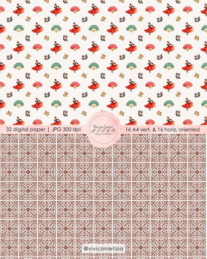 Digital paper A4 ispirati al viaggio a Siviglia