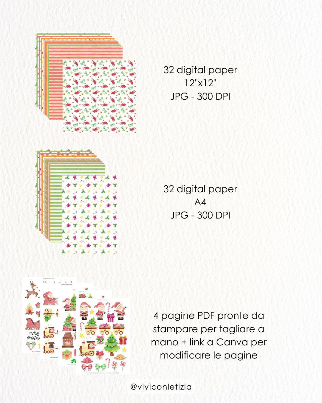 Gifts from Santa | Natale watercolor clipart - stickers - adesivi - digital paper