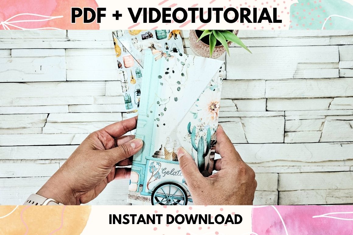 Porta documenti scrapbooking con foglio 30x30 cm

