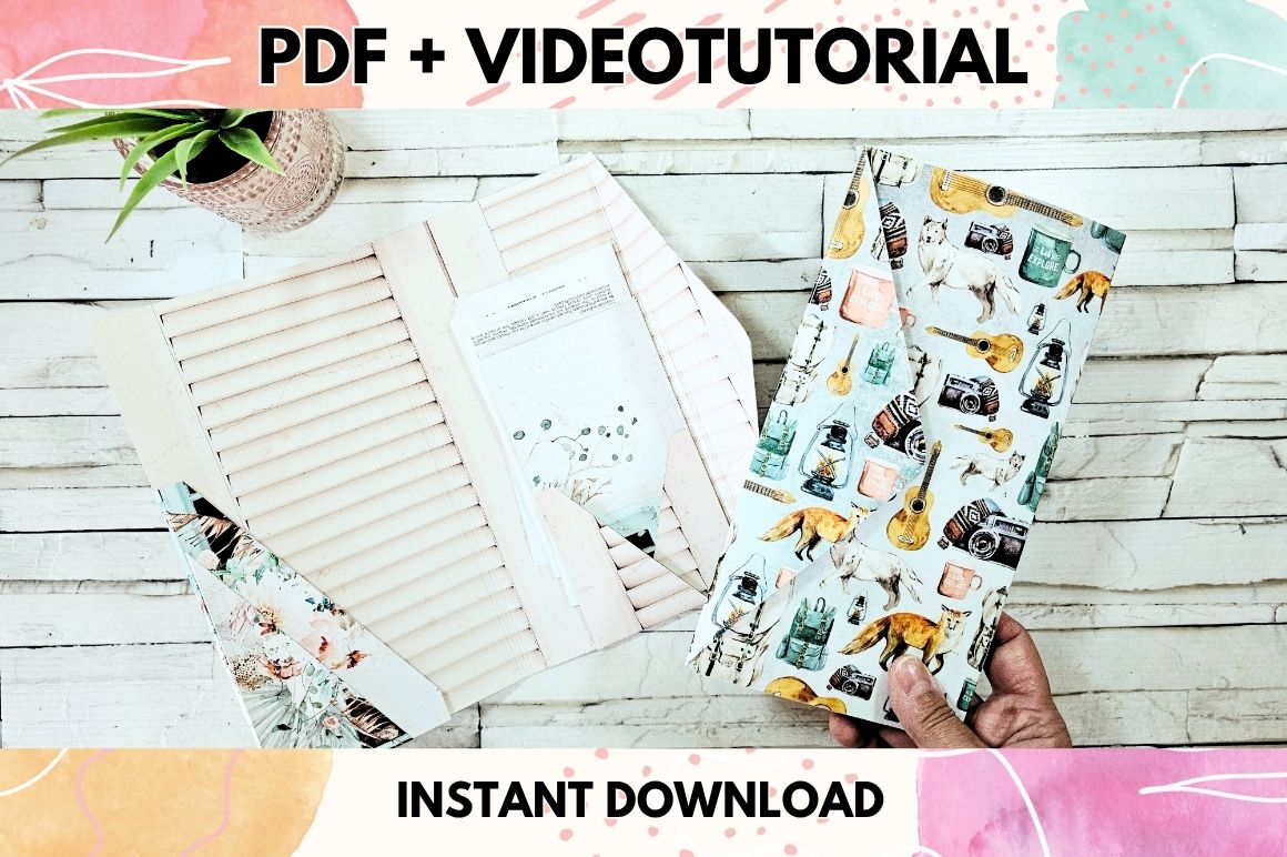 Porta documenti scrapbooking con foglio 30x30 cm