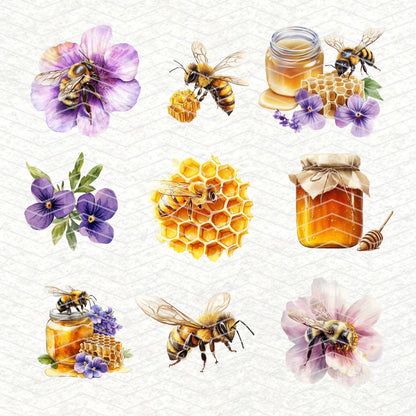 Bee Happy clipart api | 27 Clipart PNG per scrapbooking die cuts fai da te