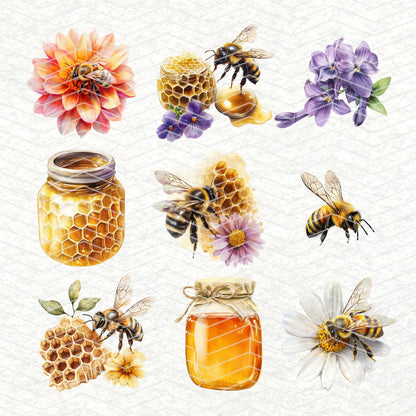 Bee Happy clipart api | 27 Clipart PNG per scrapbooking die cuts fai da te