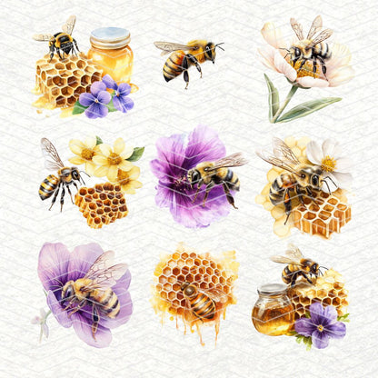 Bee Happy clipart api | 27 Clipart PNG per scrapbooking die cuts fai da te
